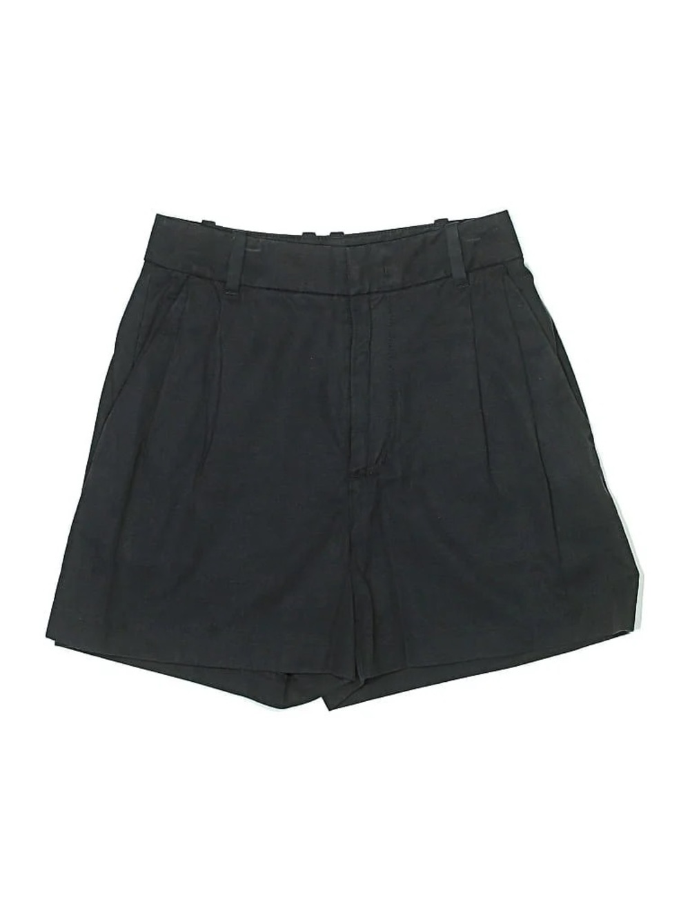 NWT Madewell Tailored Pleated Shorts Black Linen Lyocell Blend Size 4